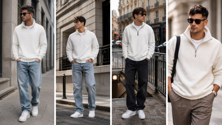 12 White Quarter Zip Outfit Ideas for Men