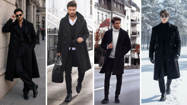 18 Black Trench Coat Outfits for Men with Elegant Monochrome Street Style